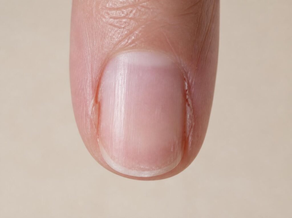 Fingernail with missing or weak sidewalls