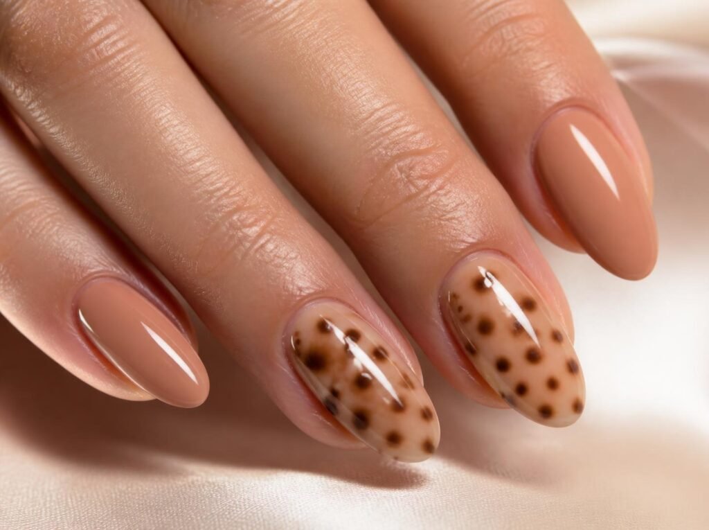 fawn print fall nail design
