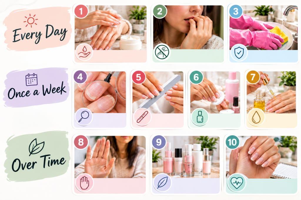 daily weekly and long term nail care routine