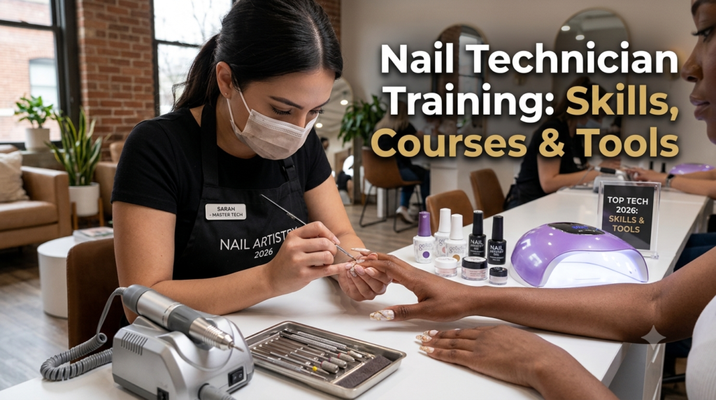 Nail technician training skills, courses and professional tools