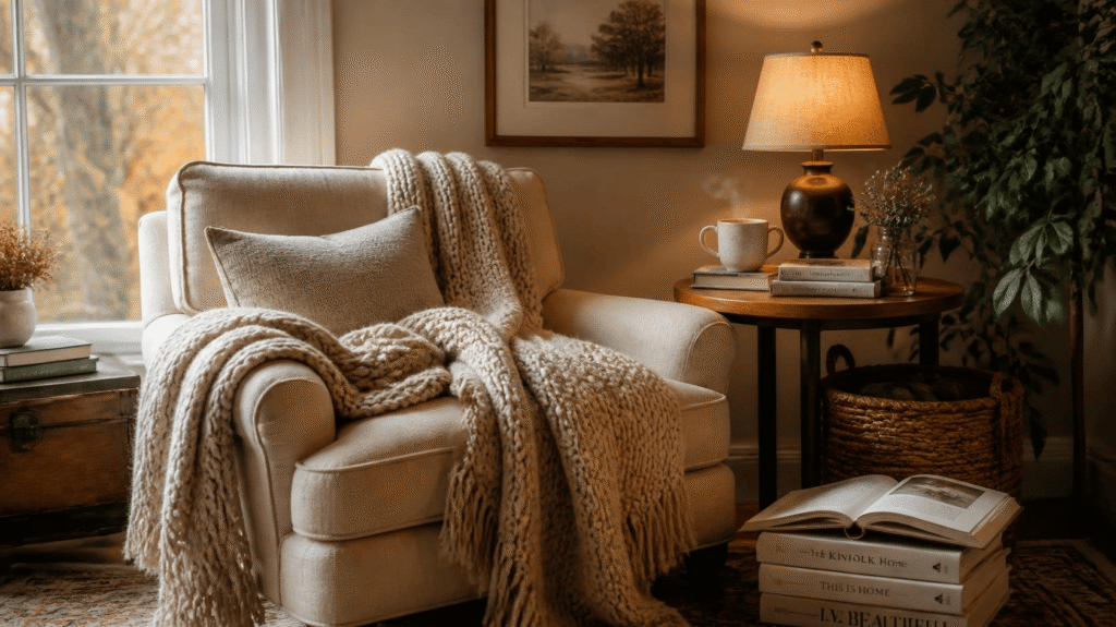 One Cozy Corner Instead of Redecorating the Whole House for Fall 2026 home decor idea