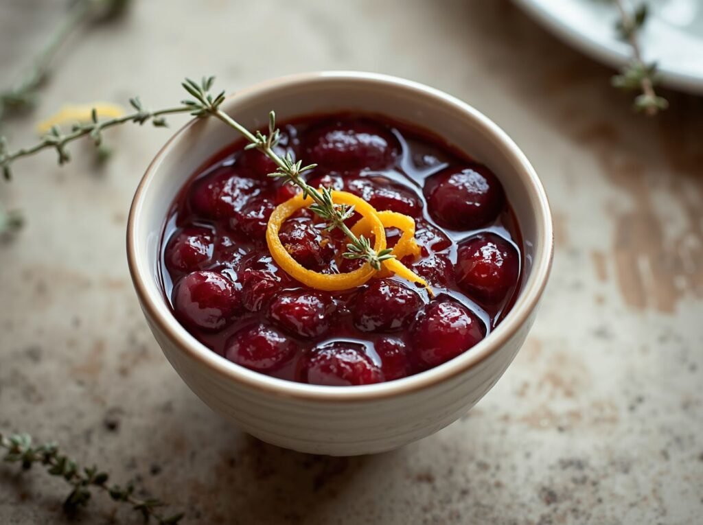 Make-ahead Thanksgiving cranberry sauce with whole cranberries and orange zest